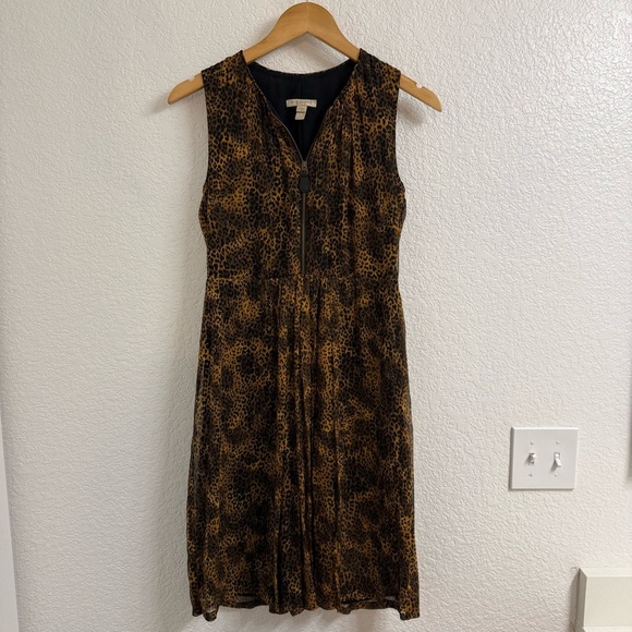 Burberry Brit Silk Cheetah Print Fit and Flared Dress Size 4 - Picture 1 of 7